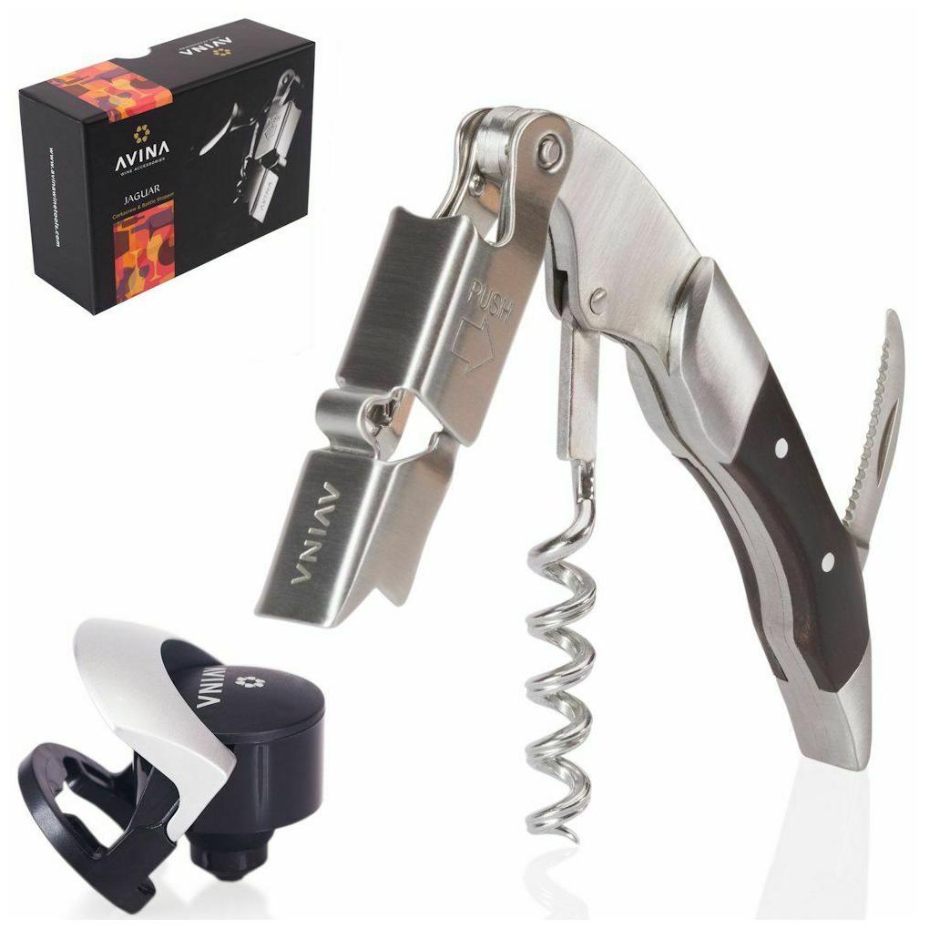 

AVINA Corkscrew Wine Bottle Opener Kit Deluxe Waiters Key with Foil Cutter and L