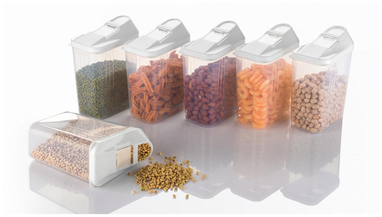 

Avsar 750 ml White Transparent Plastic Container Set - Set of 6