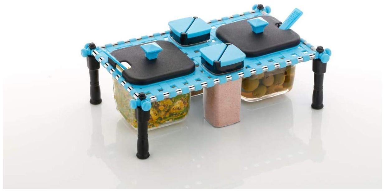 

Avsar Khatli Style 4 Bottles Multipurpose Spice Rack Jars- Set of 1
