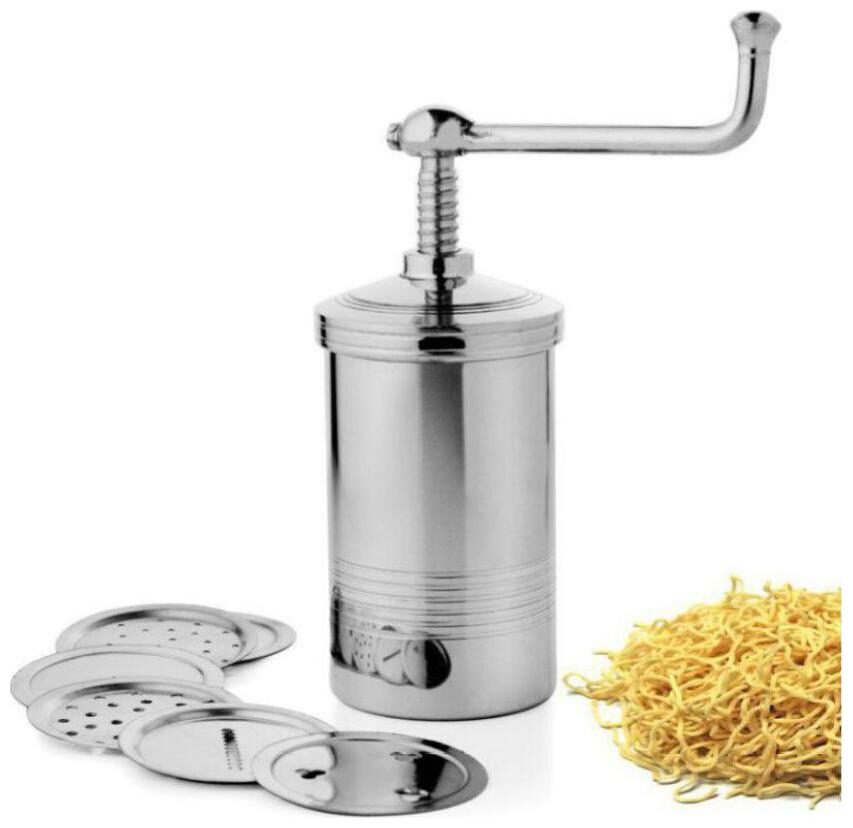 

AVSAR Stainless Steel Kitchen Press Sew Maker Farsan Sev Maker With 6 Stainless Steel Jalis