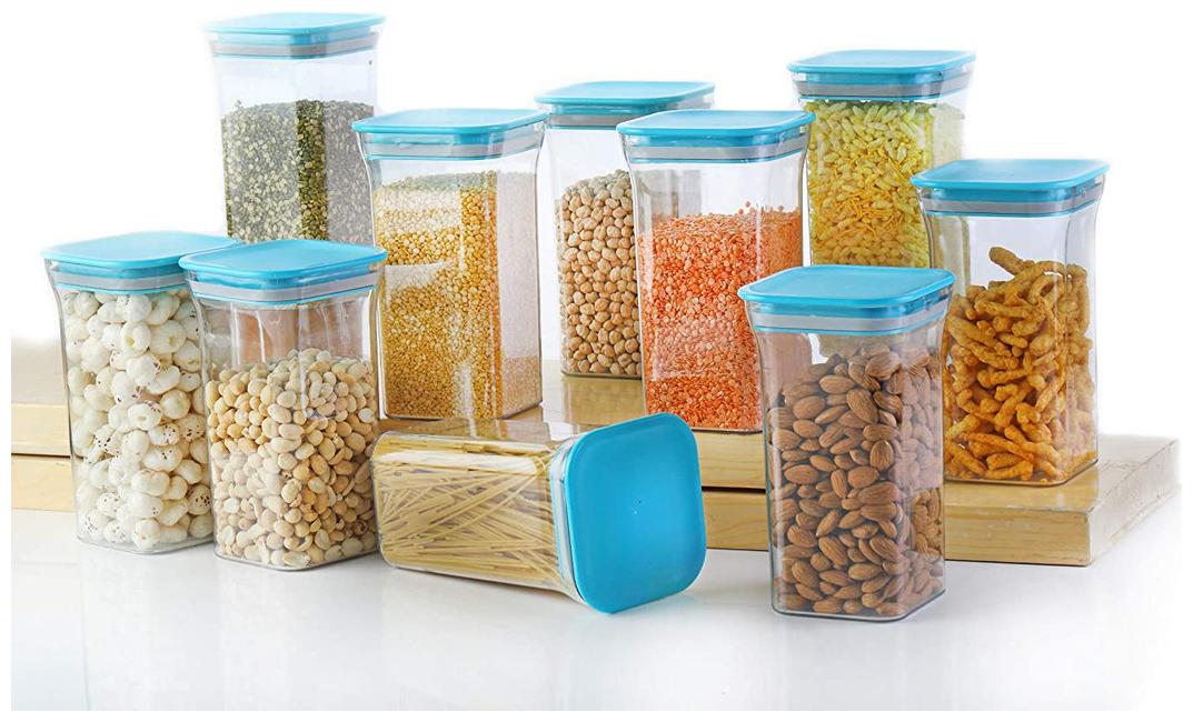 

Avsar 1100 ml Blue Plastic Container Set - Set of 10