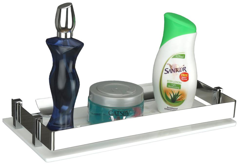 

Axtry Acrylic Bathroom Shelf Shelves Rack Bathroom Accessories - White 15 x 6 Inch