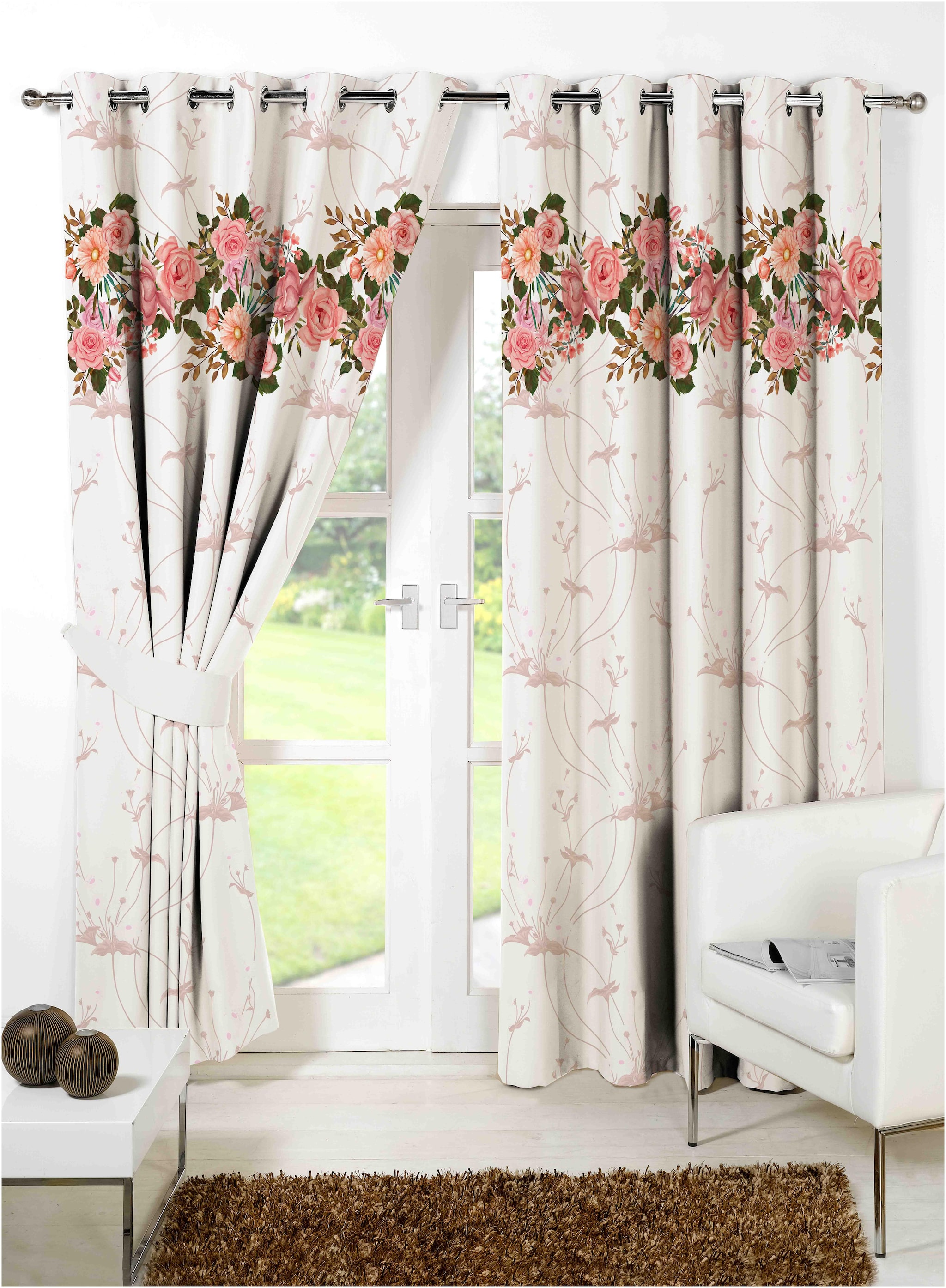 

b7 CREATIONS Set of 2 Polyester Canvas(Matte) Digital Print Curtain for Window 5 ft 2 Curtains