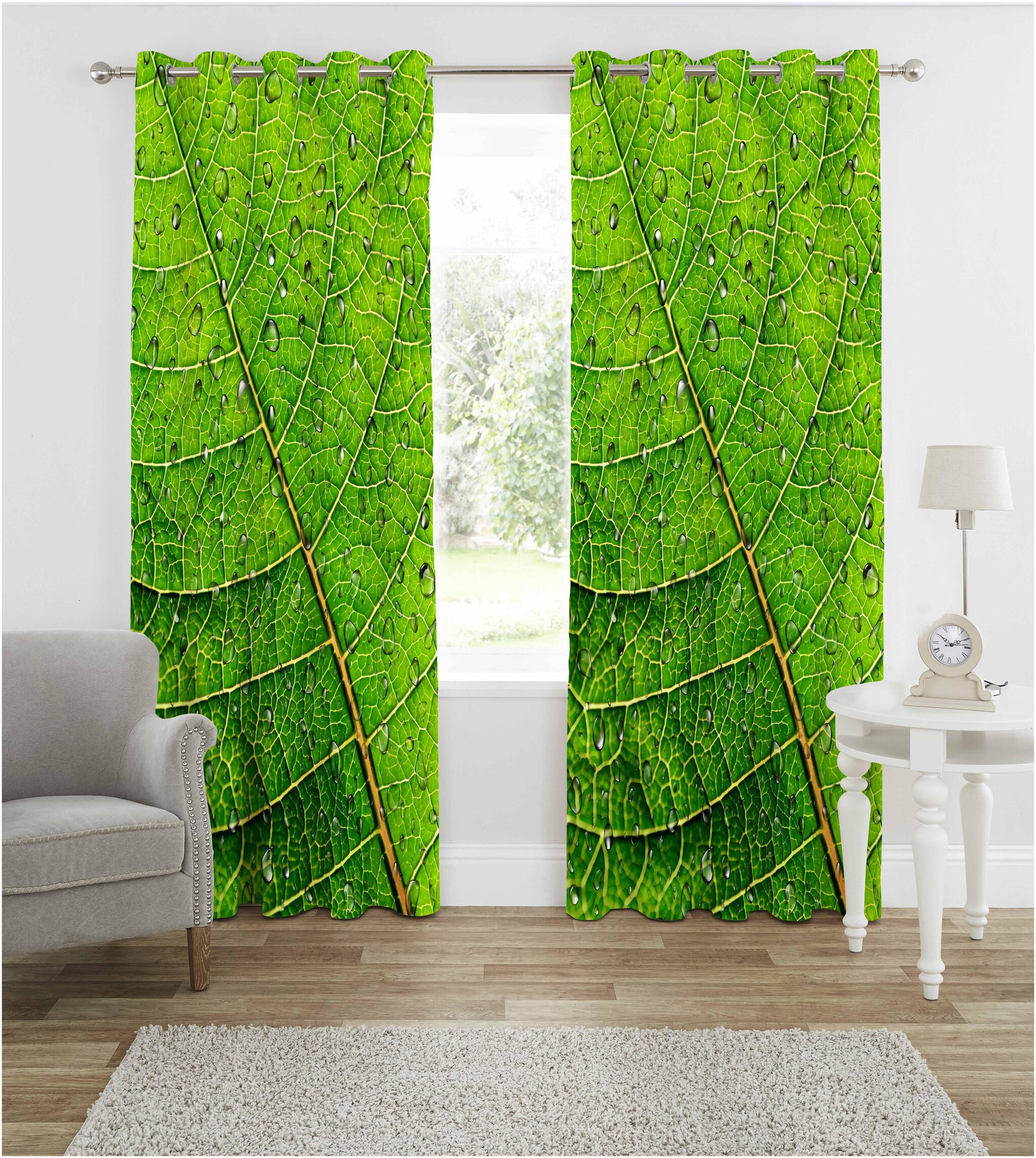

b7 CREATIONS Digital Printed Polyester Long Crush Curtains for Window 5 ft- Set of 2