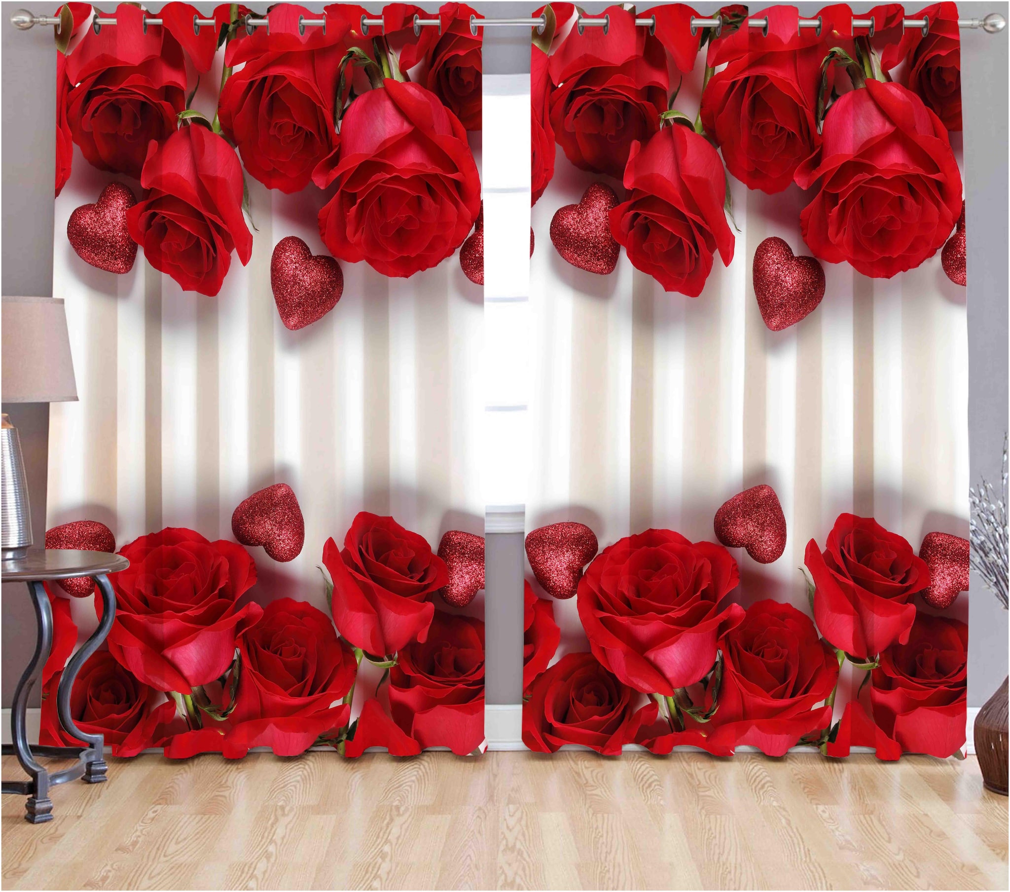 

b7 CREATIONS Polyester Long Door Semi Transparent Multi Regular Curtain ( Eyelet Closure Printed )