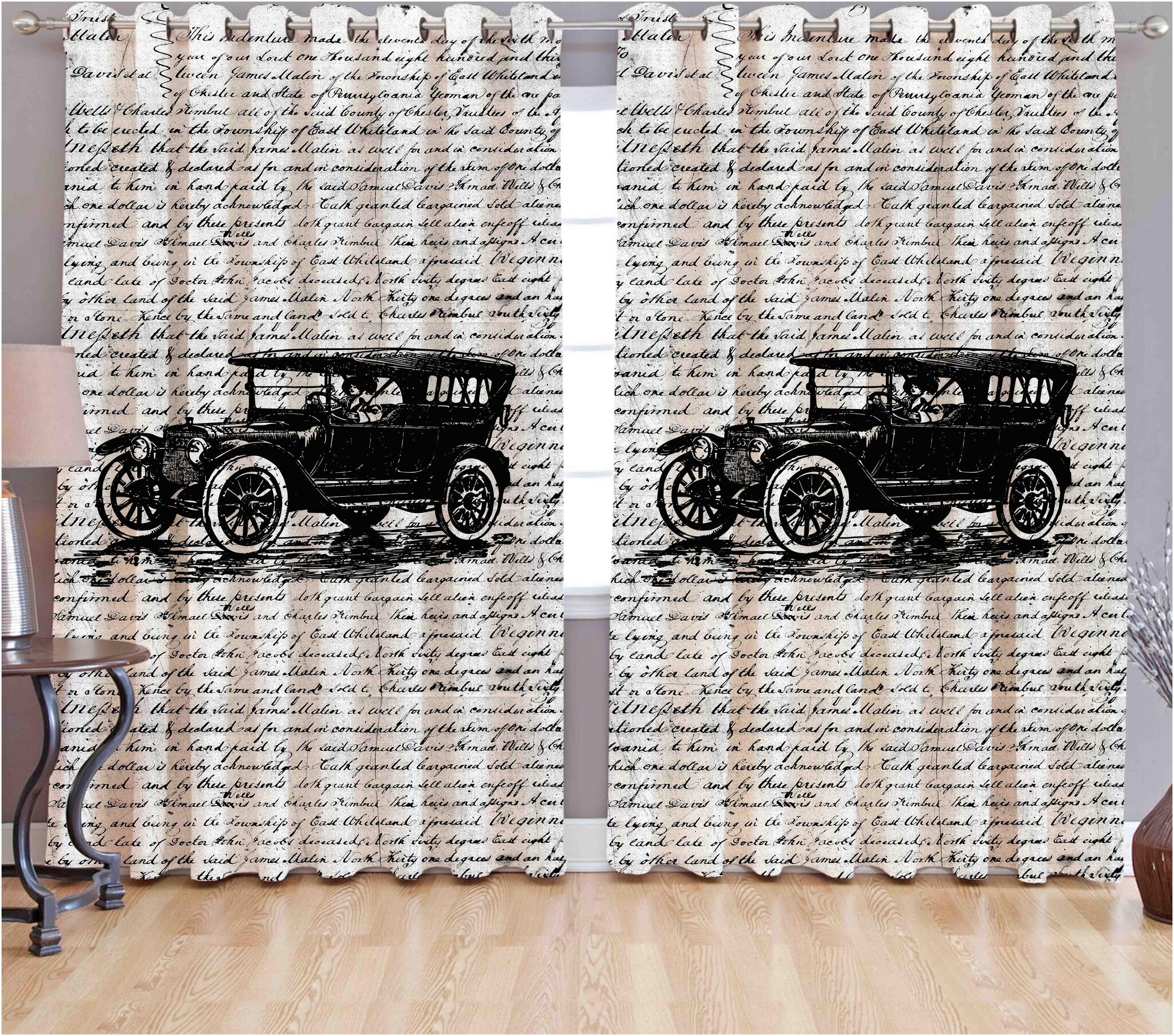 

b7 CREATIONS Digital Printed Long Crush Curtains for Window 5 ft- Set of 2