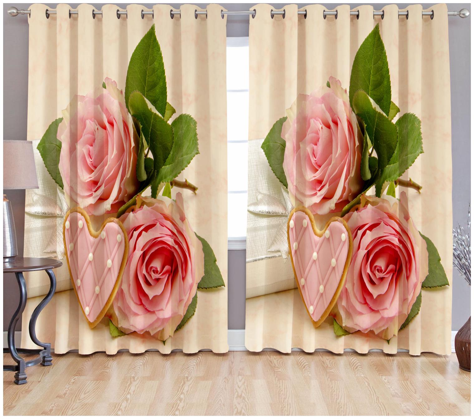 

b7 CREATIONS Digital Printed Polyester Long Crush Curtains for Window 5 ft- Set of 2