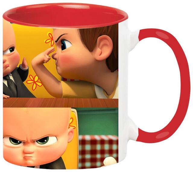 BABY BOSS Cartoon Red Coffee Mug for Friends/Birthday Gifts for Kids/Return Gifts by Ashvah-Mug-2307-Red