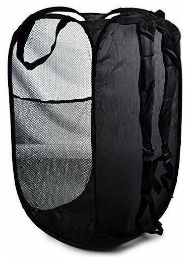 

Backpack Mesh Popup Laundry Hamper - Portable Durable Handles Backpack Black