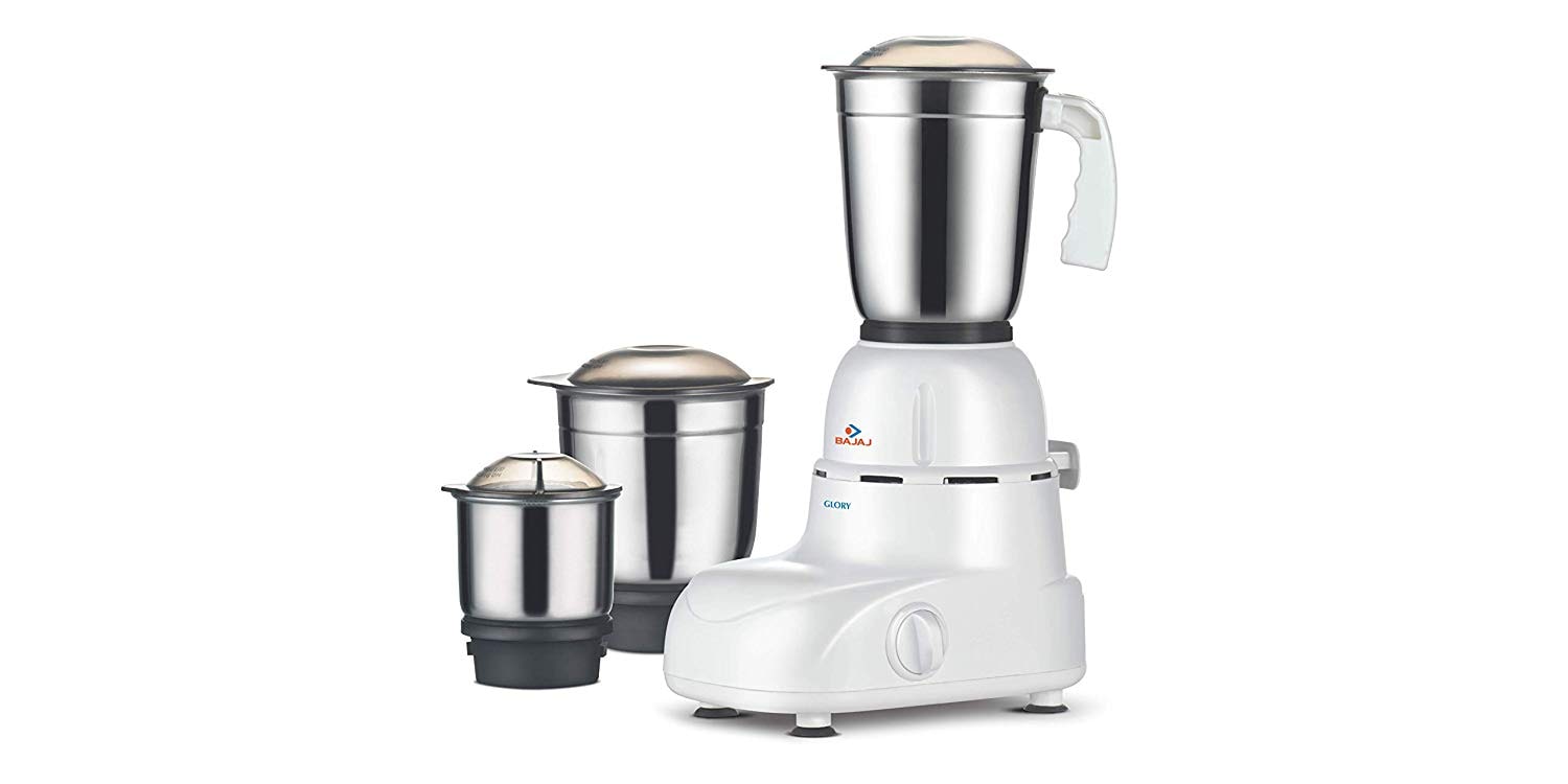 Bajaj Glory 500W 3 Jars Mixer Grinder (White)