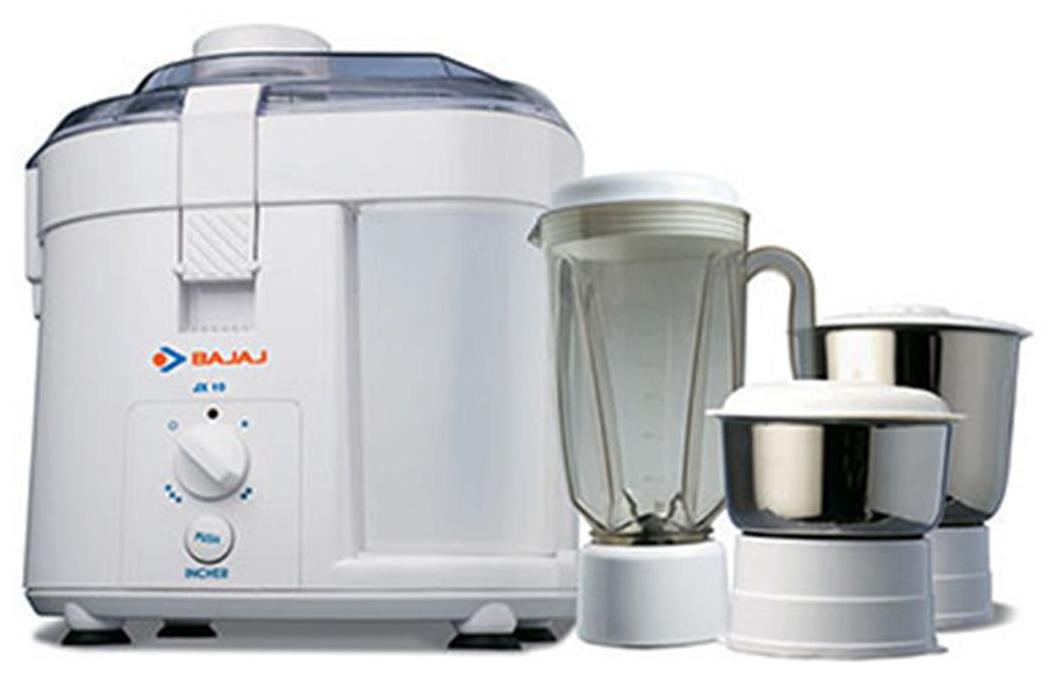 Bajaj JX10 450 W Juicer Mixer Grinder (White/3 Jars)