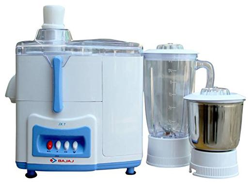 

Bajaj JX7 500 W Juicer Mixer Grinder ( White Blue 2 Jars )
