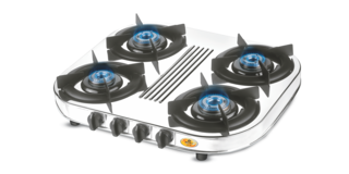 Bajaj 4 Burner Regular Silver Gas Stove