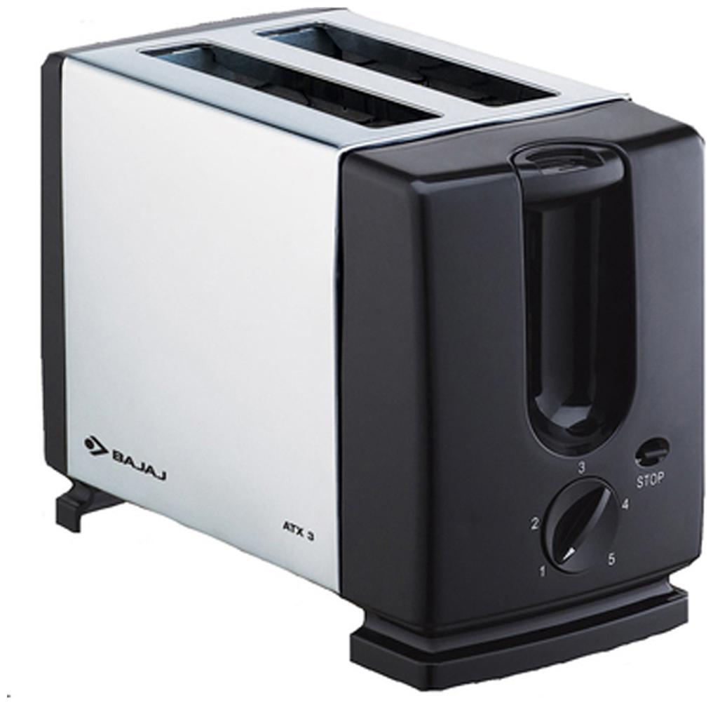 

Bajaj ATX 3 4 Slices Pop-Up Toaster - Silver Black