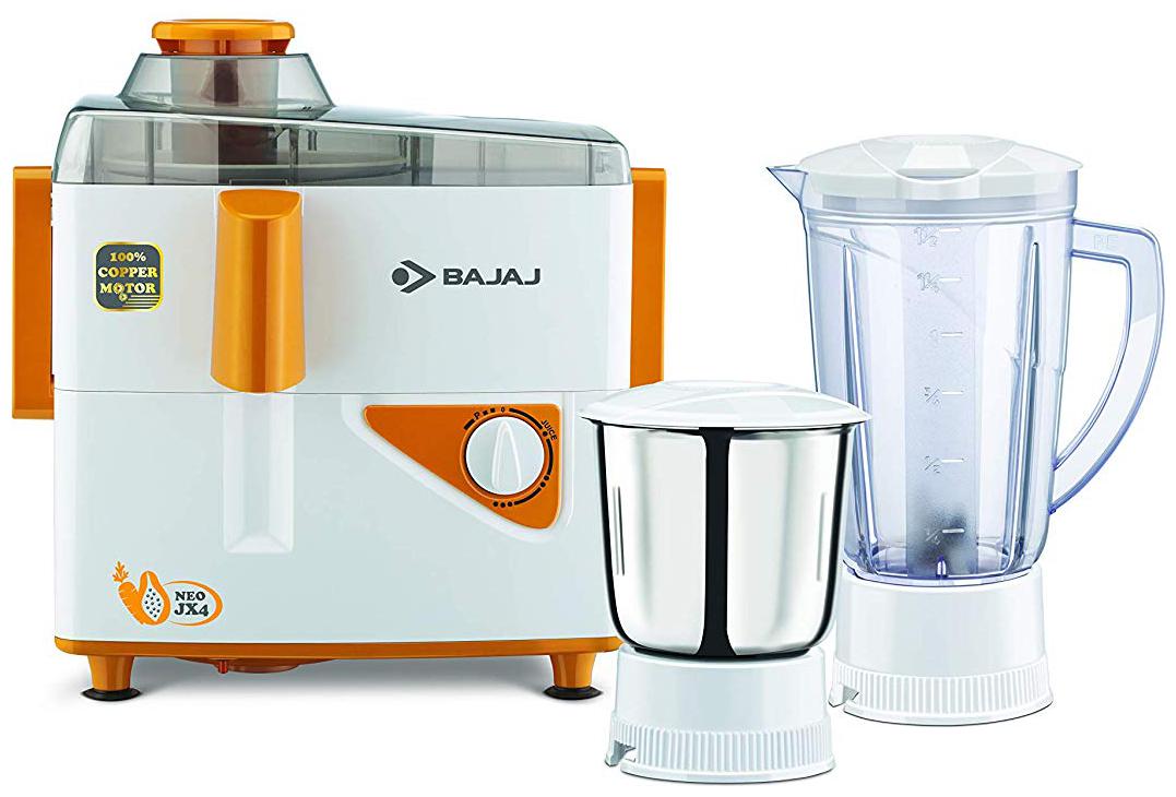 

Bajaj NEO JX4 450 W Juicer Mixer Grinder ( White Orange 2 Jars )