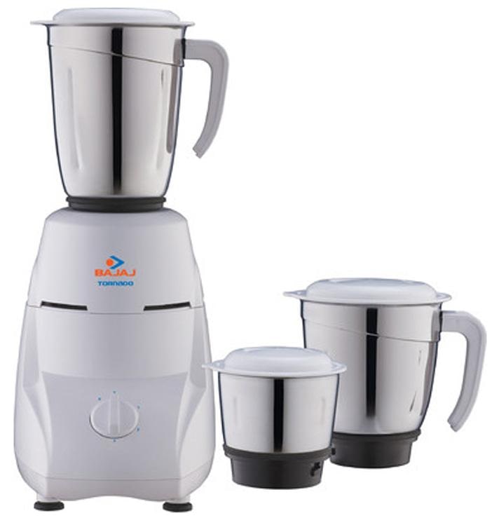 

Bajaj TORNADO 550 w Mixer Grinder ( White Blue 3 Jars )
