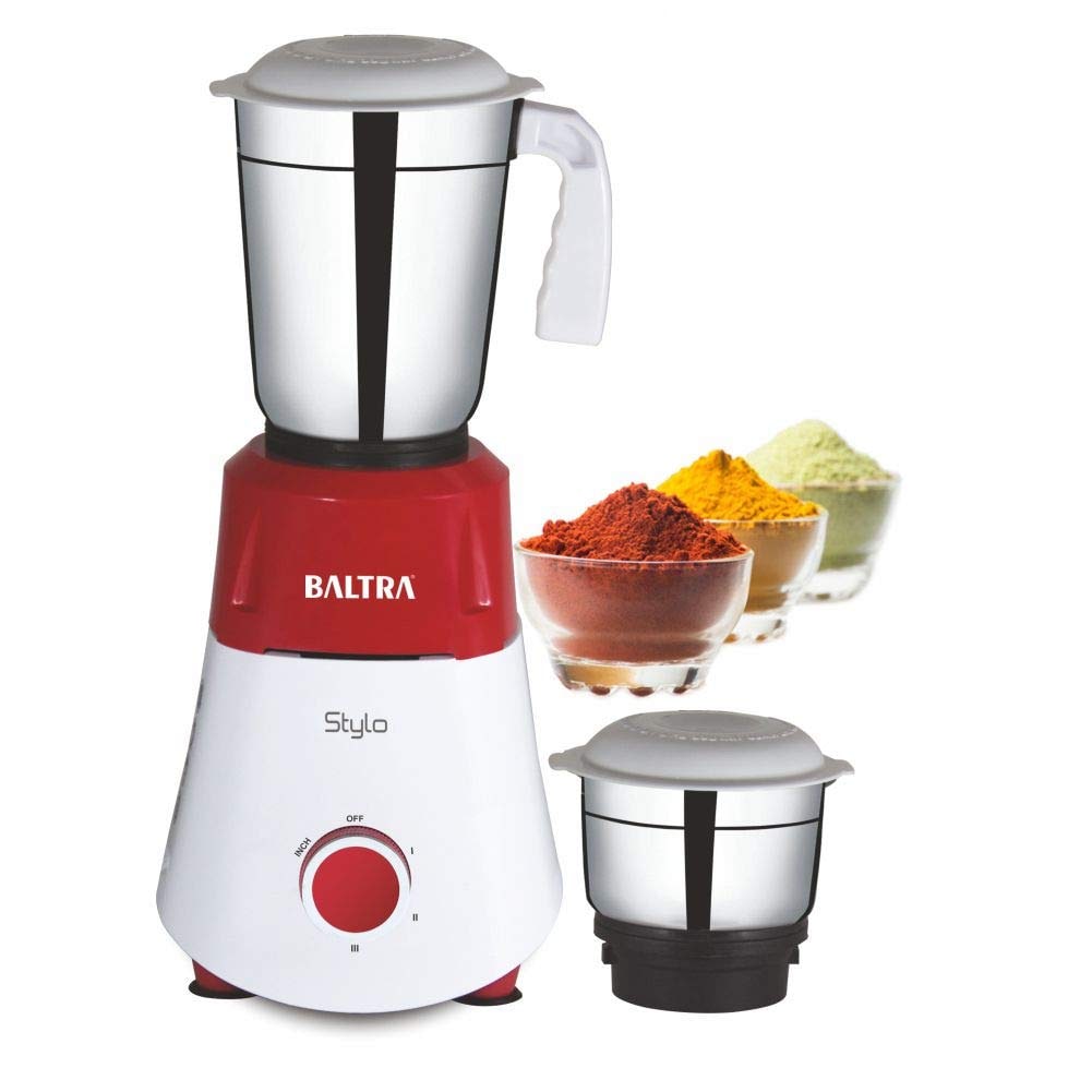

Baltra STYLO 2 550 W Mixer Grinder ( White Red 2 Jars )