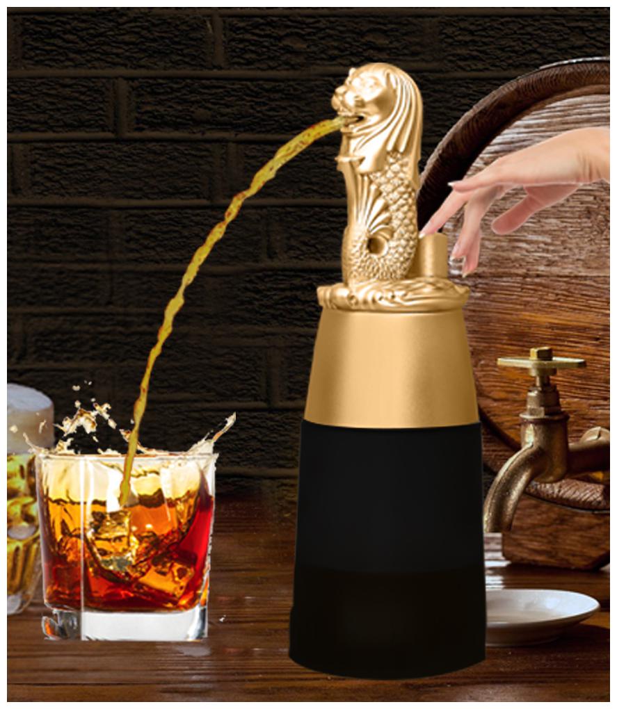 

Barraid Singapore Lion Liquor Dispenser Round Shape 500 ml Capacity (Golden)