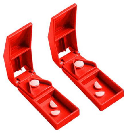 

Basic Tablet Pill Cutter Crusher Red Set of 2
