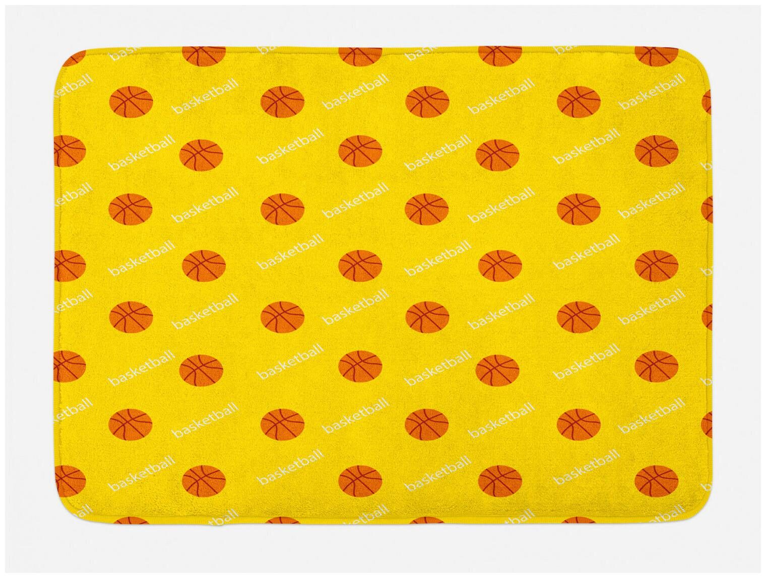 

Basketball Bath Mat Athletics Fun Match Non-Slip Plush Mat 29 5 X 17 5 Inches