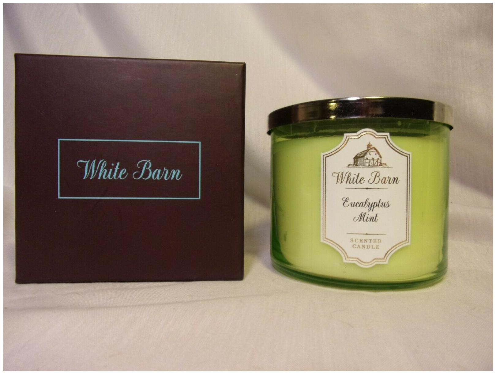 

Bath Body Works White Barn Eucalyptus Mint Scented 3-Wick Candle 14 5 ounce