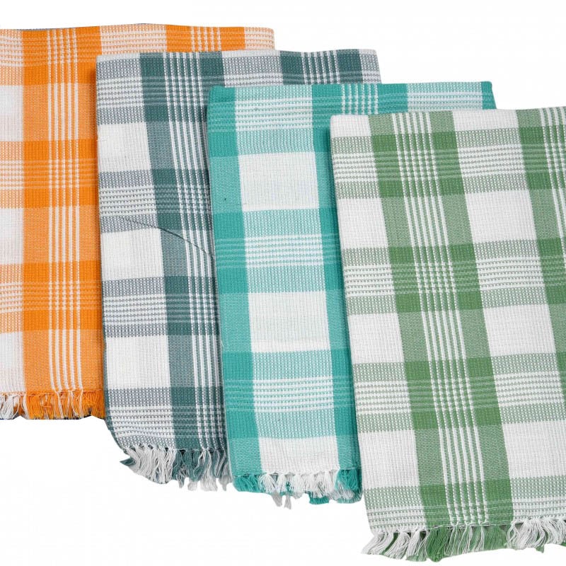 Bath towel Set of 4 Check design (25 X 50 inches) 100 % cotton