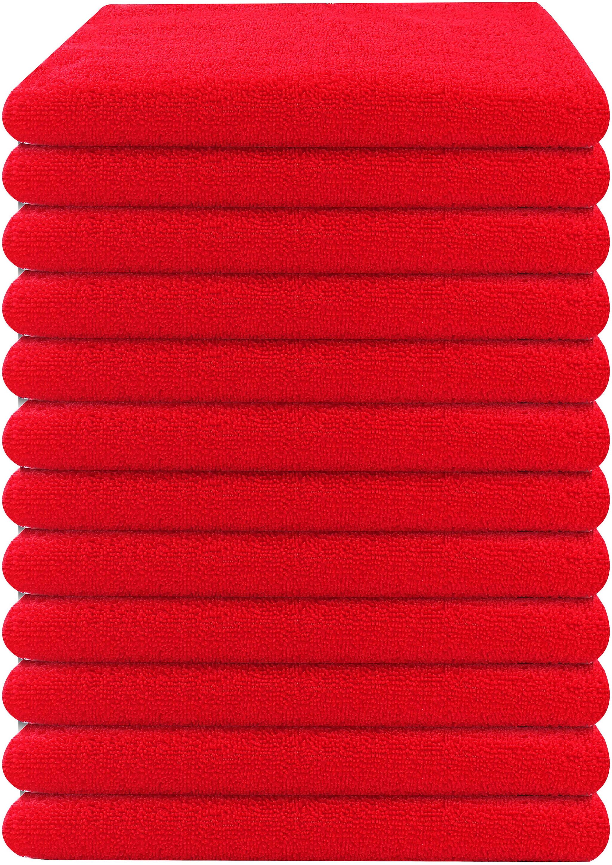 

Bathe Soak Pack of 12 Microfiber Hand Towel 40x60 cms 250 GSM (Red)