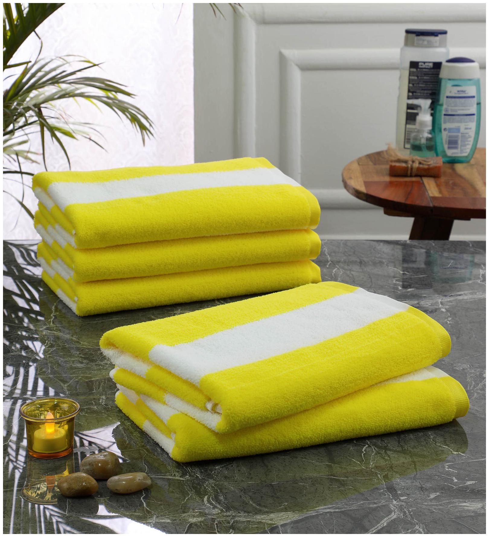

BATHE SOAK 250 GSM Microfiber Bath towel ( 5 pieces Yellow )