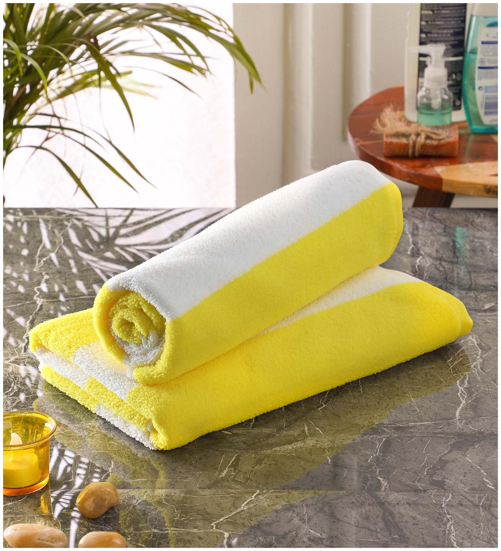 

BATHE SOAK 250 GSM Microfiber Bath towel ( 2 pieces Yellow )