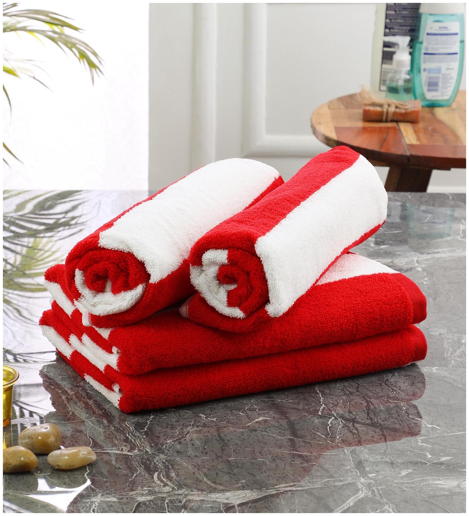 

BATHE SOAK 250 GSM Microfiber Bath towel ( 4 pieces Red )