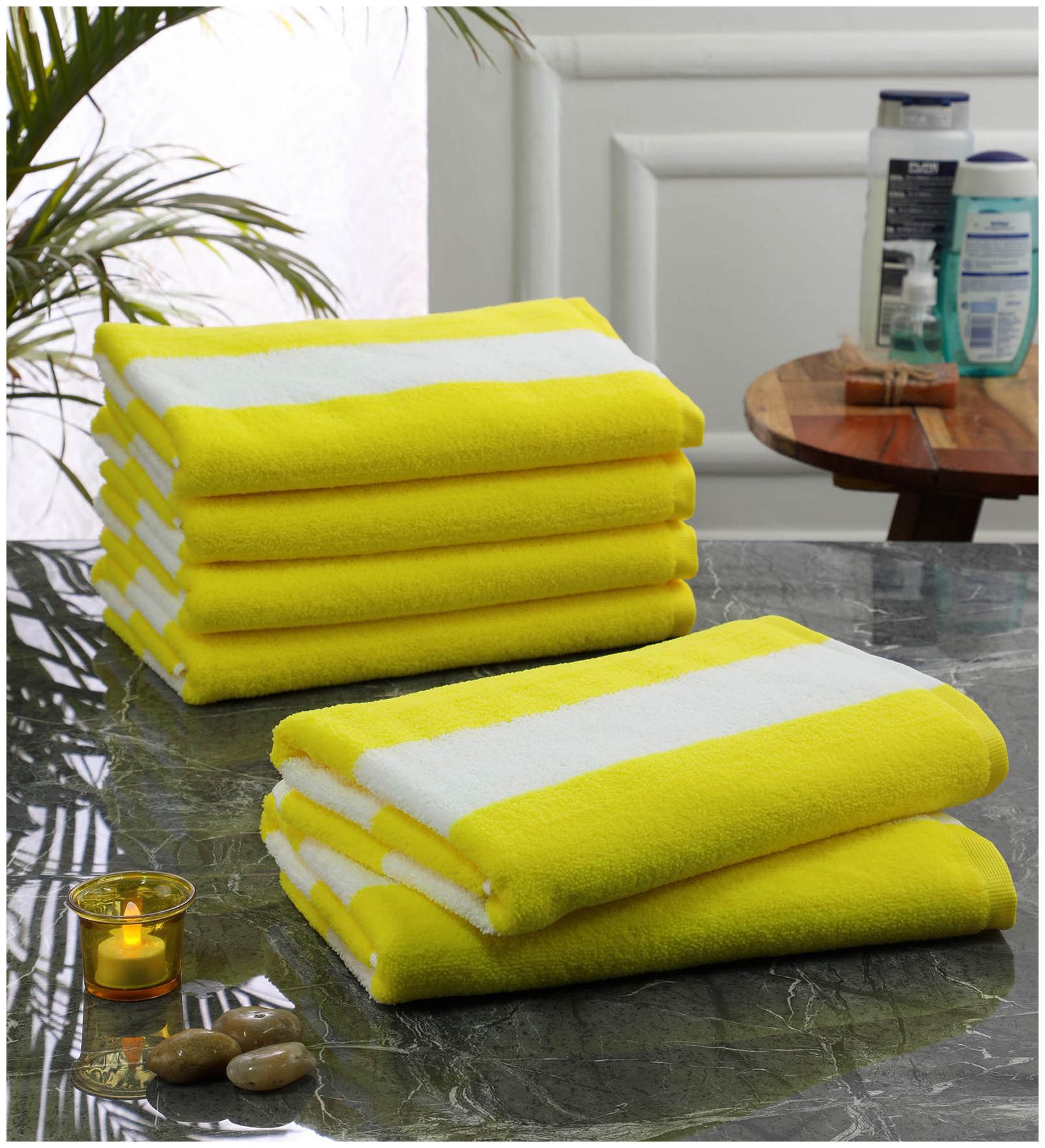 

BATHE SOAK 250 GSM Microfiber Bath towel ( 6 pieces Yellow )