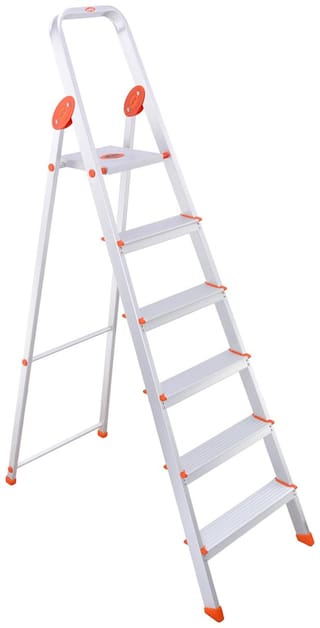 Bathla Aluminium 6 Steps Ladder ( Silver , Front Step )