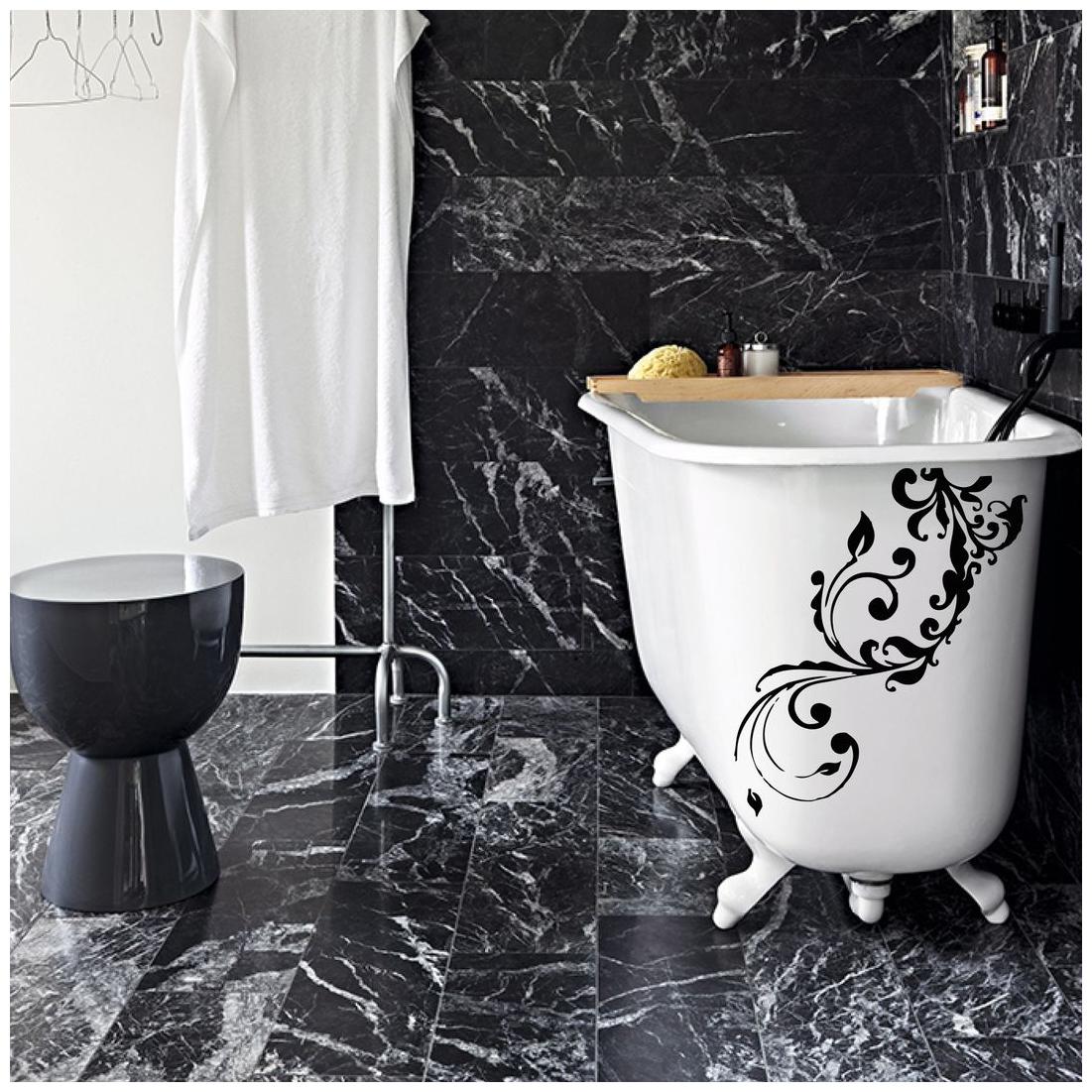 

Bathroom Wall Sticker (floral Surface Covering Area Size - 30 x 25 cm)