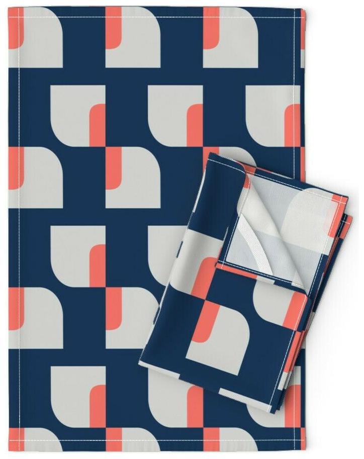 

Bauhaus Memphis Abstract Geometric Linen Cotton Tea Towels by Roostery Set of 2