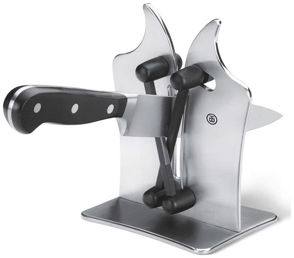 

Bavarian Edge Professional Kitchen Knife Sharpener- Stainless Steel with Two Adjustable Edges for Grinding