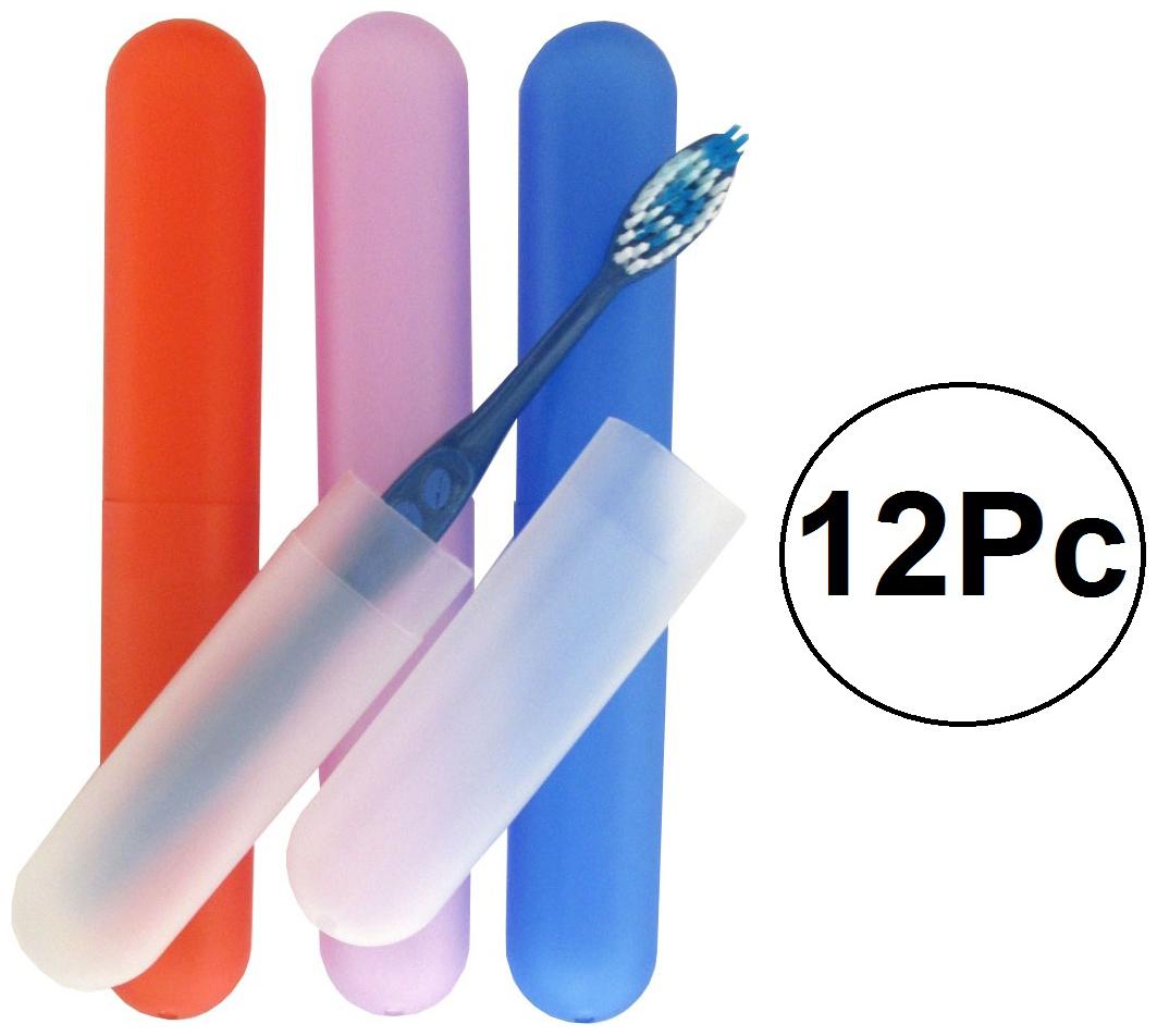 

Bazaar Gali High Quality Toothbrush Case Holder with Anti Bactiria Plastic for Home Travel Hiking Camping (Set of 12) Assorted Color