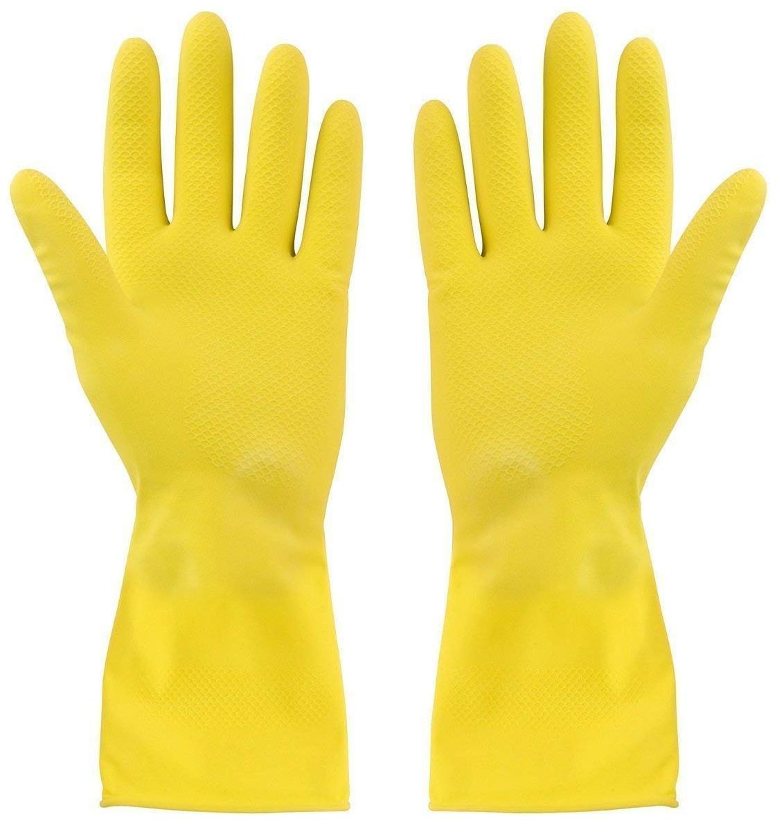 

Bazaar Gali Reusable Washing and Cleaning Latex Hand Gloves for Kitchen (1 Pair) Yellow