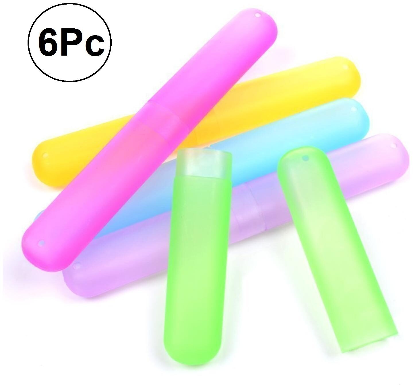 

Bazaar Gali High Quality Toothbrush Case Holder with Anti Bactiria Plastic for Home Travel Hiking Camping (Set of 6) Assorted Color