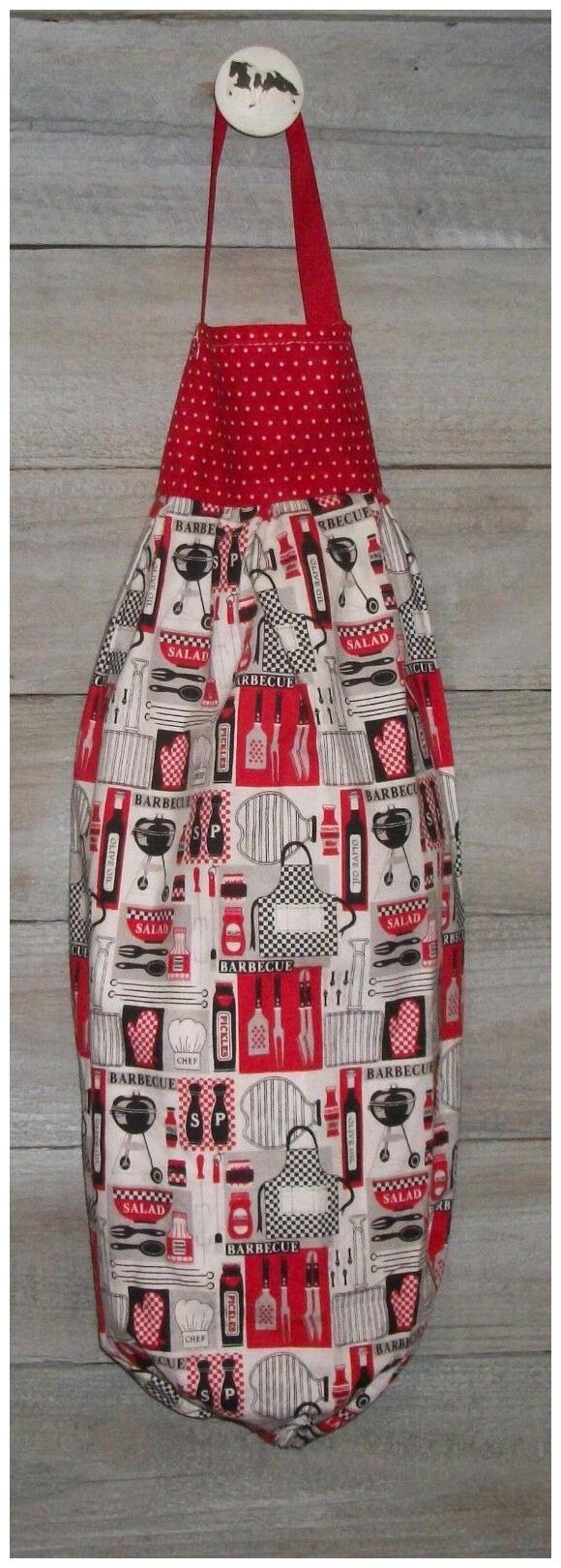 

BBQ Grill Chef Hat Mitts Tongs Sauce Plastic Grocery Bag Rag Sock Holder