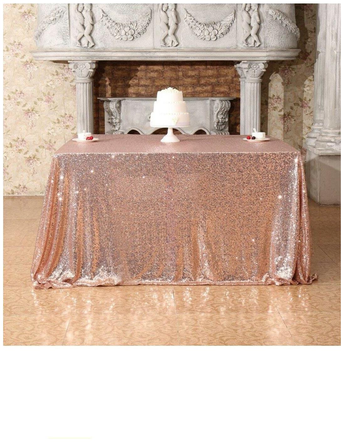 

Beautiful Rose Gold Sequin Tablecloth 50x50 inches
