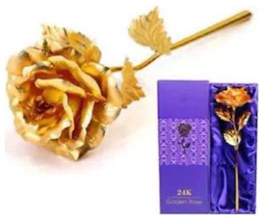 Beautiful Valentine's Day Gifts 24k Golden Rose Flower Gold Foil Rose