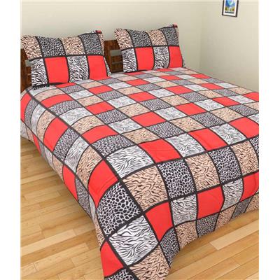 

Laying Style Cotton Geometric Double Size Bedsheet ( 1 Bedsheet With 2 Pillow Covers Multi )
