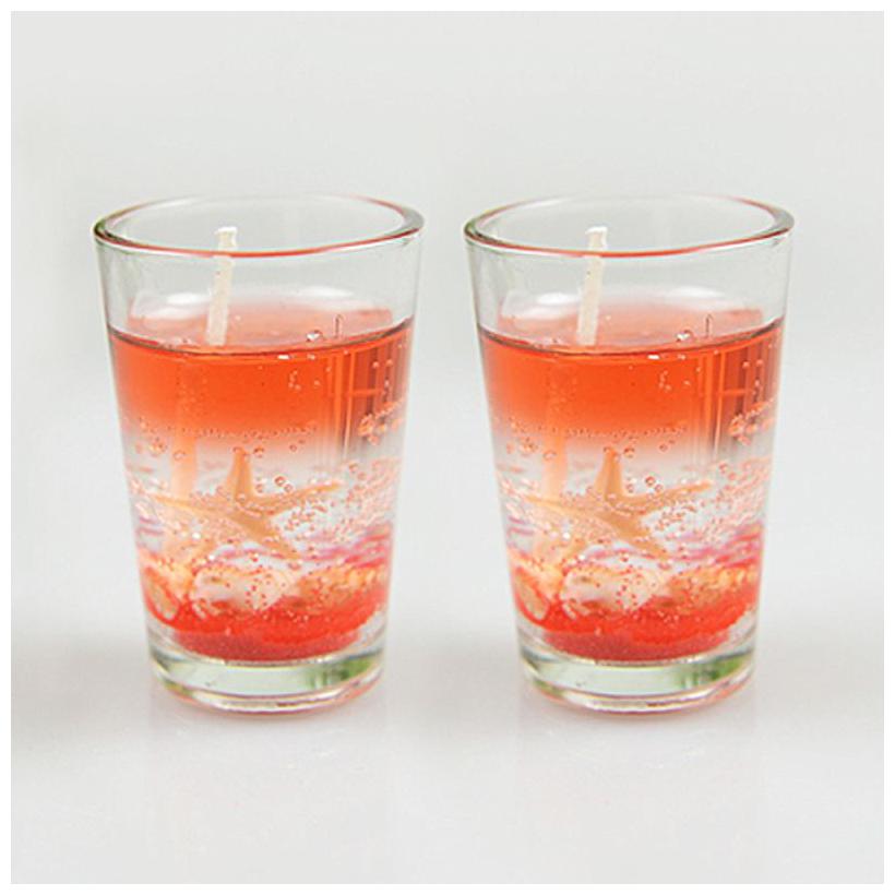 

Beemoree Glass Candles set of 2 orange