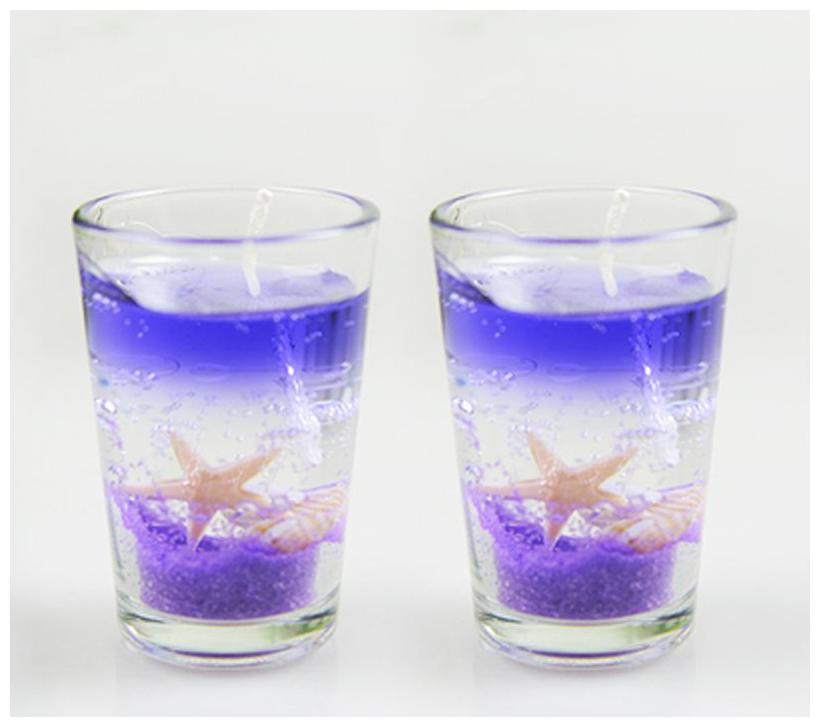 

Beemoree Glass Candles set of 2 blue