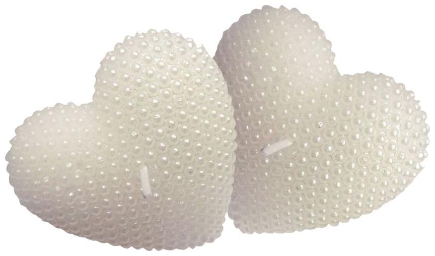 

Beemoree Love Heart White Set of 2 Candle (White Pack of 2)
