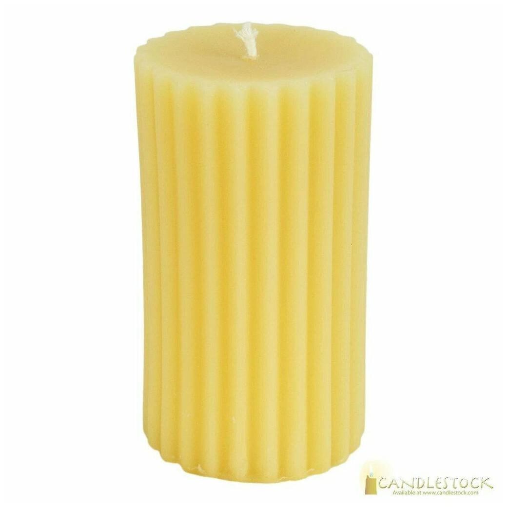 

Beeswax Fluted Pillar Candle
