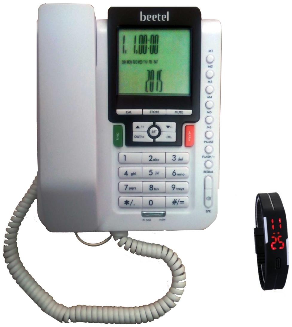 

BEETEL M71 WHITE LANDLINE PHONE WITH SPEAKER AND LED COMBO