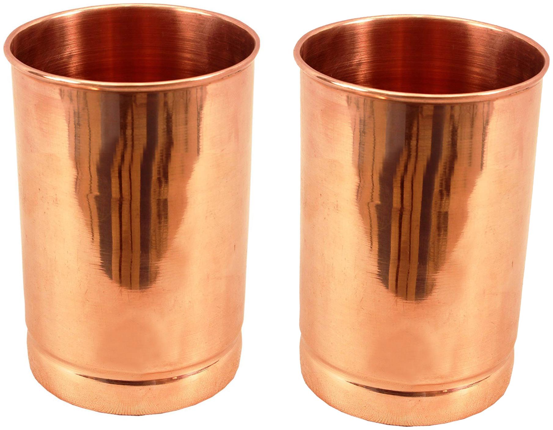 

Beezy 100 Pure Premium Quality Small Plain Copper Glass 2 pcs 250 ML