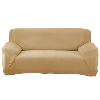 Beige Knitted All Inclusive Slip Resistant Sofa Cover Towel Beige Knitted All Inclusive Slip Resistant Sofa Cover Towel Three Seater