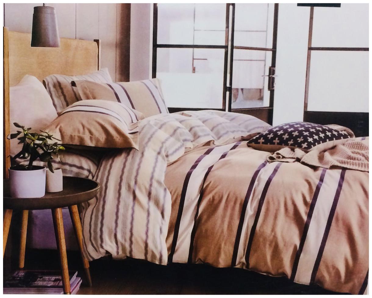 

Byloom Cotton Abstract Double Size Bedsheet 110 TC ( 1 Bedsheet With 2 Pillow Covers Brown )